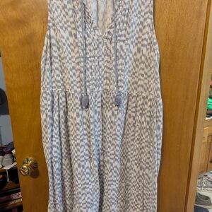Gray Patterned Sleeveless Dress